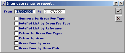 green fee report options